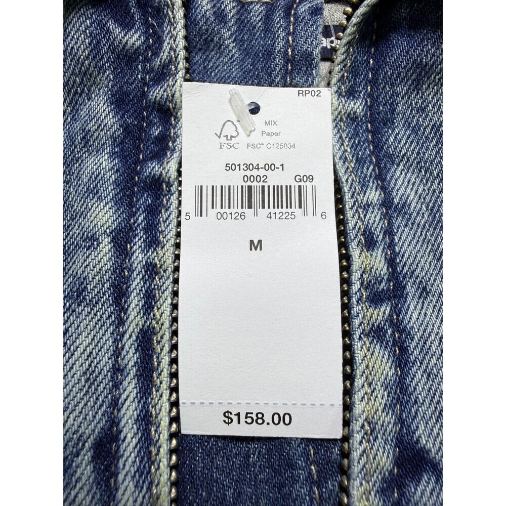 Gap X MadHappy Denim Jacket Men's Medium Blue Full-Zip Hooded Long Sleeve Collar - Picture 11 of 12
